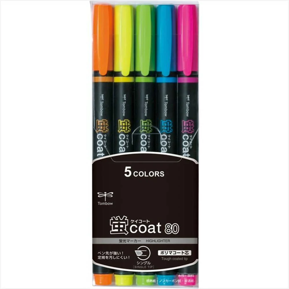トンボ鉛筆 蛍光マーカー 蛍COAT80 5C 5色 各1本 - Image 3