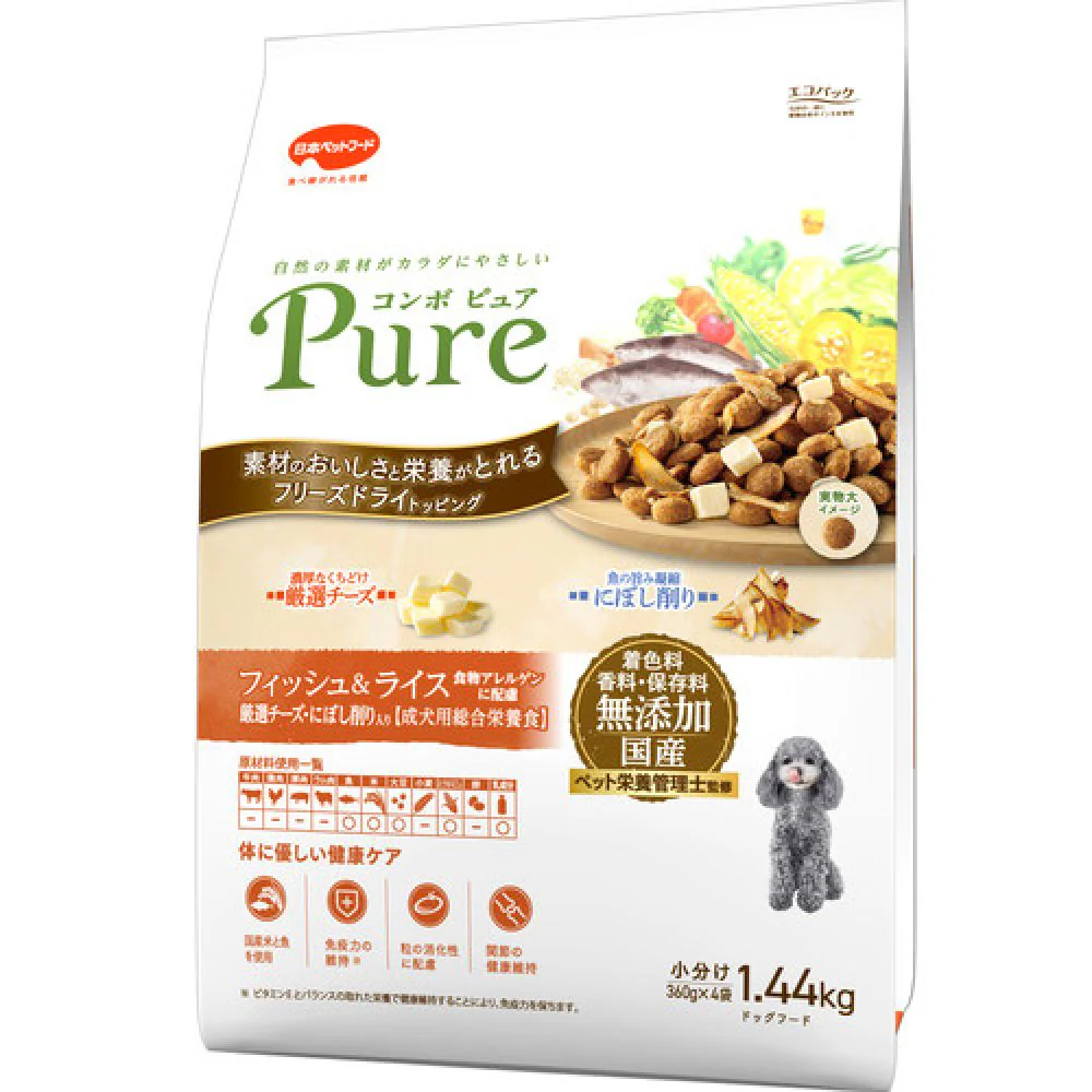 日本ペットフード コンボピュアドッグ フィッシュ&ライス 1.44kg
