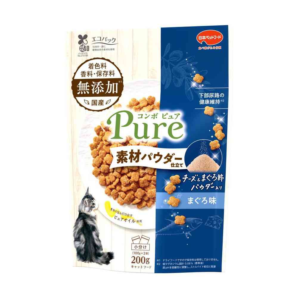 日本ペットフード コンボピュア キャット まぐろ味 チーズ＆まぐろ節パウダー仕立て 200g