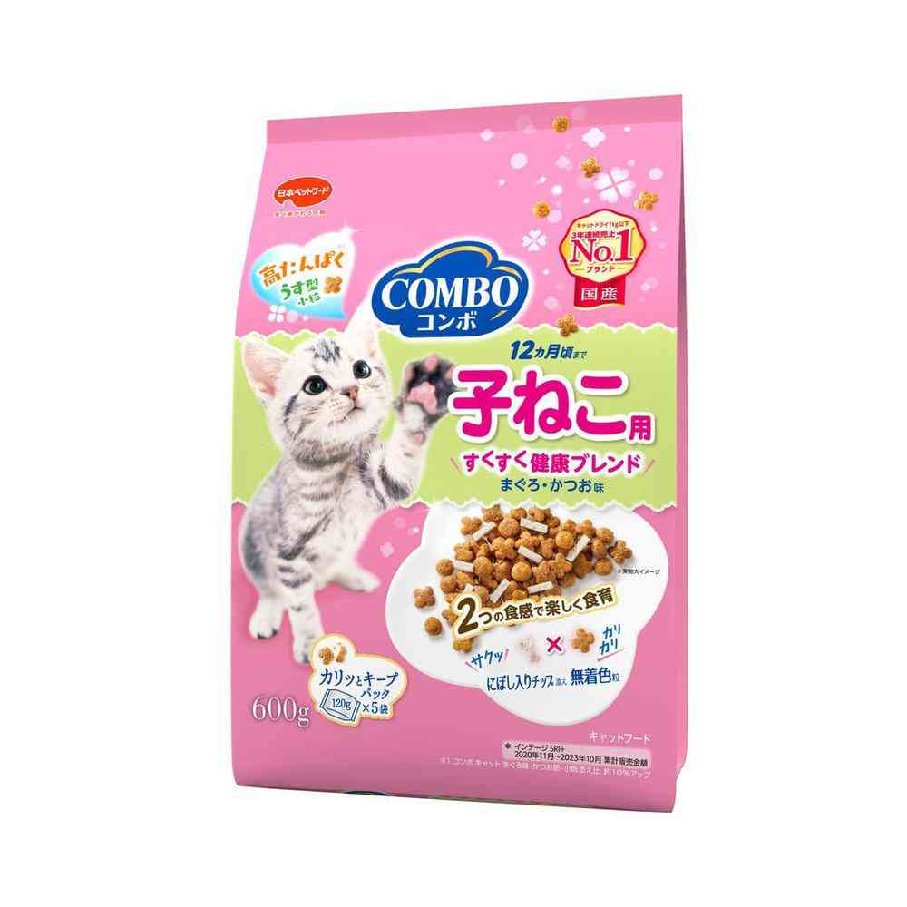 日本ペットフード コンボ キャット 子ねこ用 まぐろ・かつお味 にぼし入りチップ 600g(120gx5)