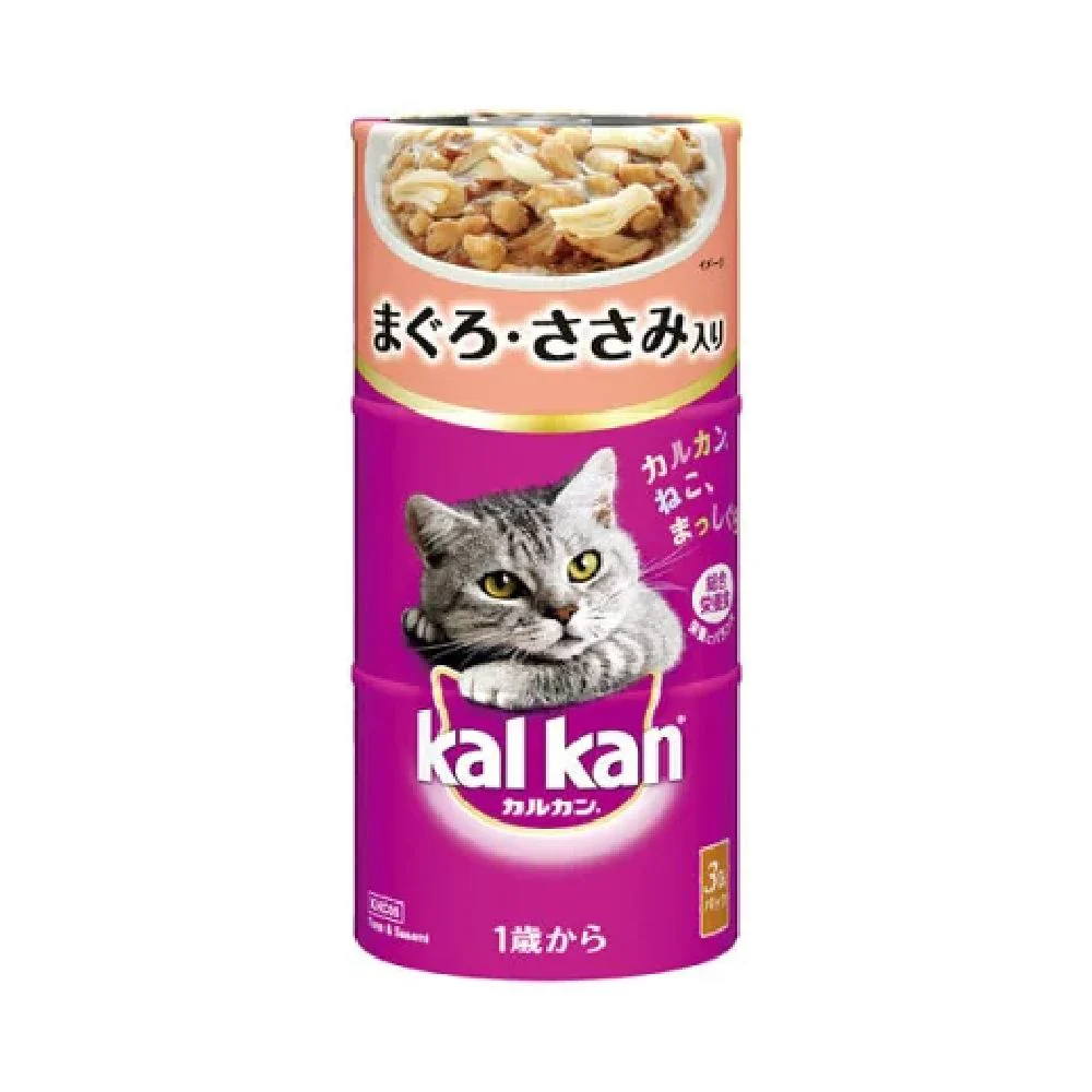 マース カルカン ハンディ缶 1歳から まぐろ・ささみ入り 160g×3缶