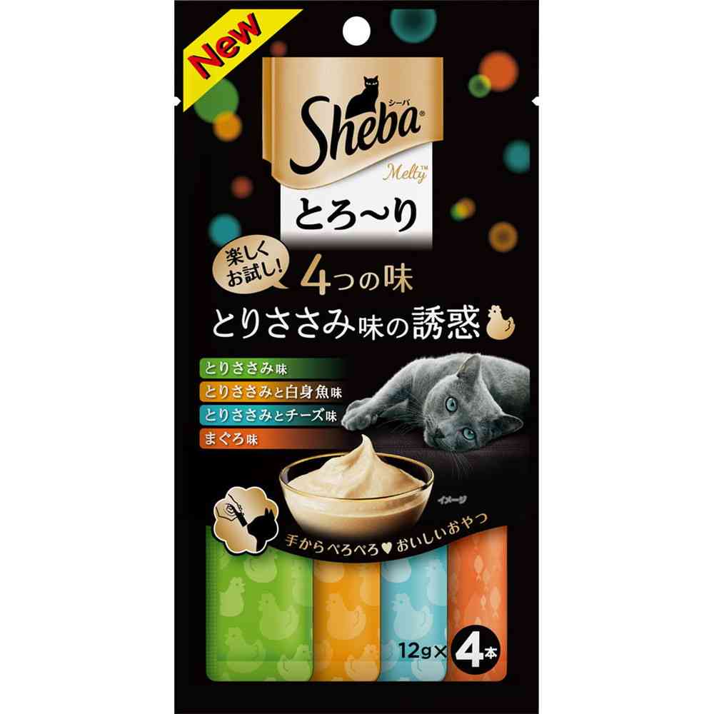 マースジャパンリミテッド シーバ とろ~り メルティ 4つの味 とりささみ味の誘惑 12g×4本 - Image 4