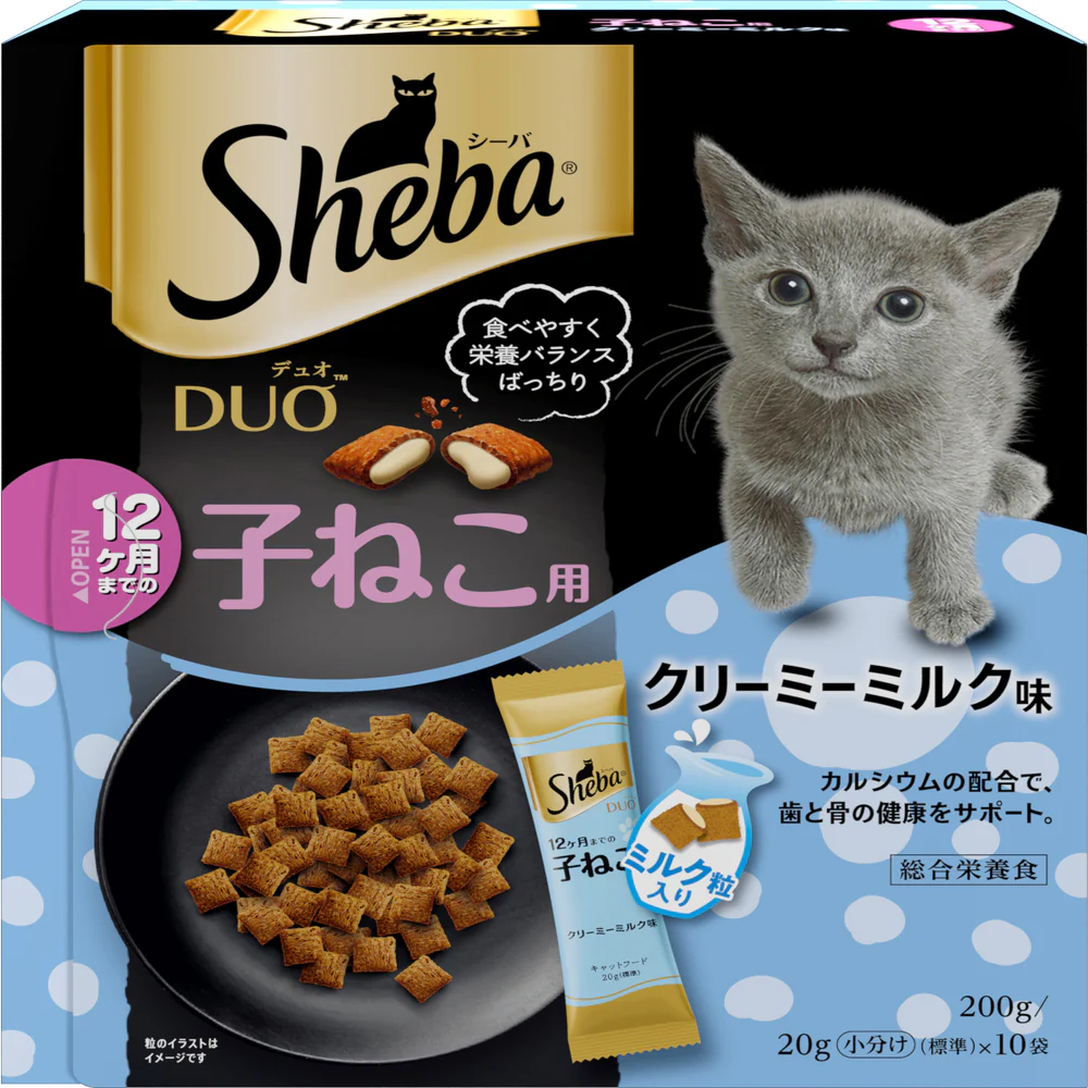 マースジャパンリミテッド シーバ デュオ 12ヶ月までの子ねこ用 クリーミーミルク味 200g