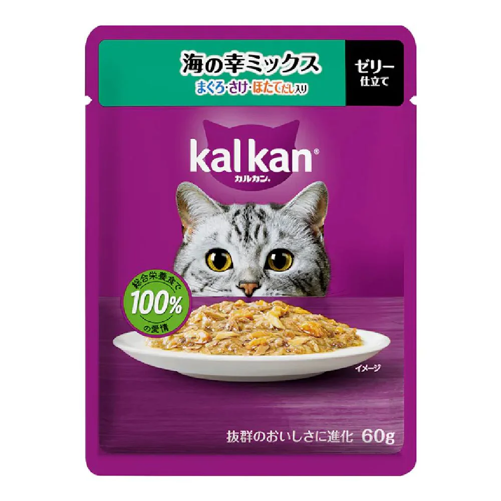 マース カルカンパウチ 海の幸ミックスまぐろさけほたてだし 60g