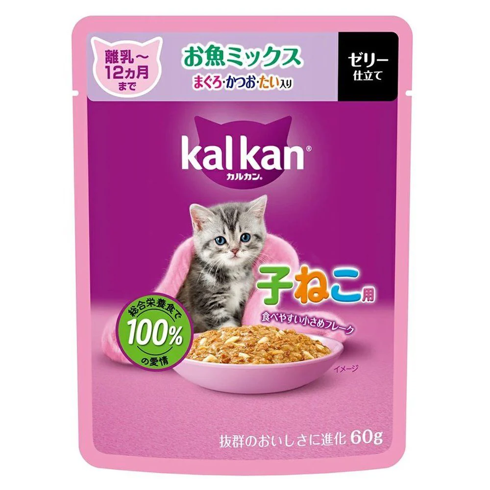 マース カルカンパウチ 12ヵ月までの子ねこお魚M鮪鰹鯛 60g