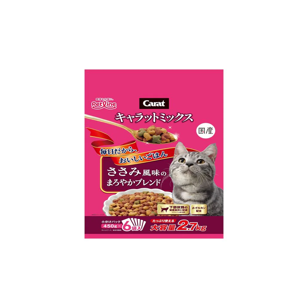 ペットライン キャラットミックス ささみ風味のまろやかブレンド 2.7kg