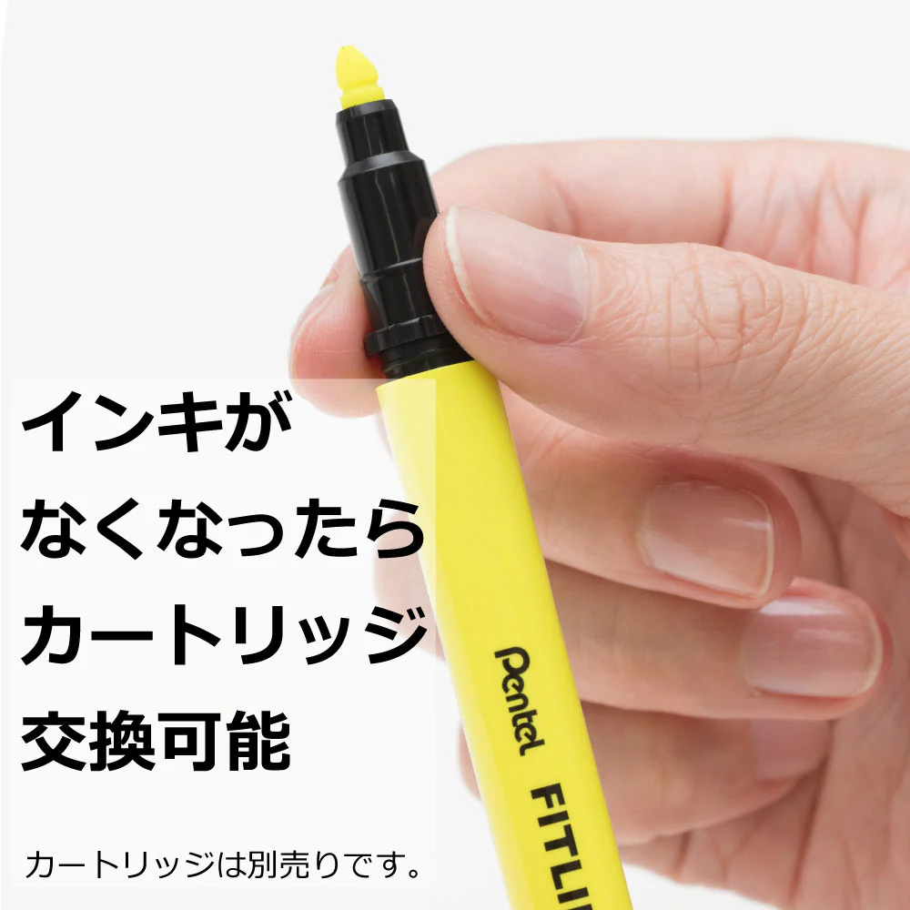 ぺんてる 蛍光ペン フィットライン イエロー SLW11-G 1本 - Image 3
