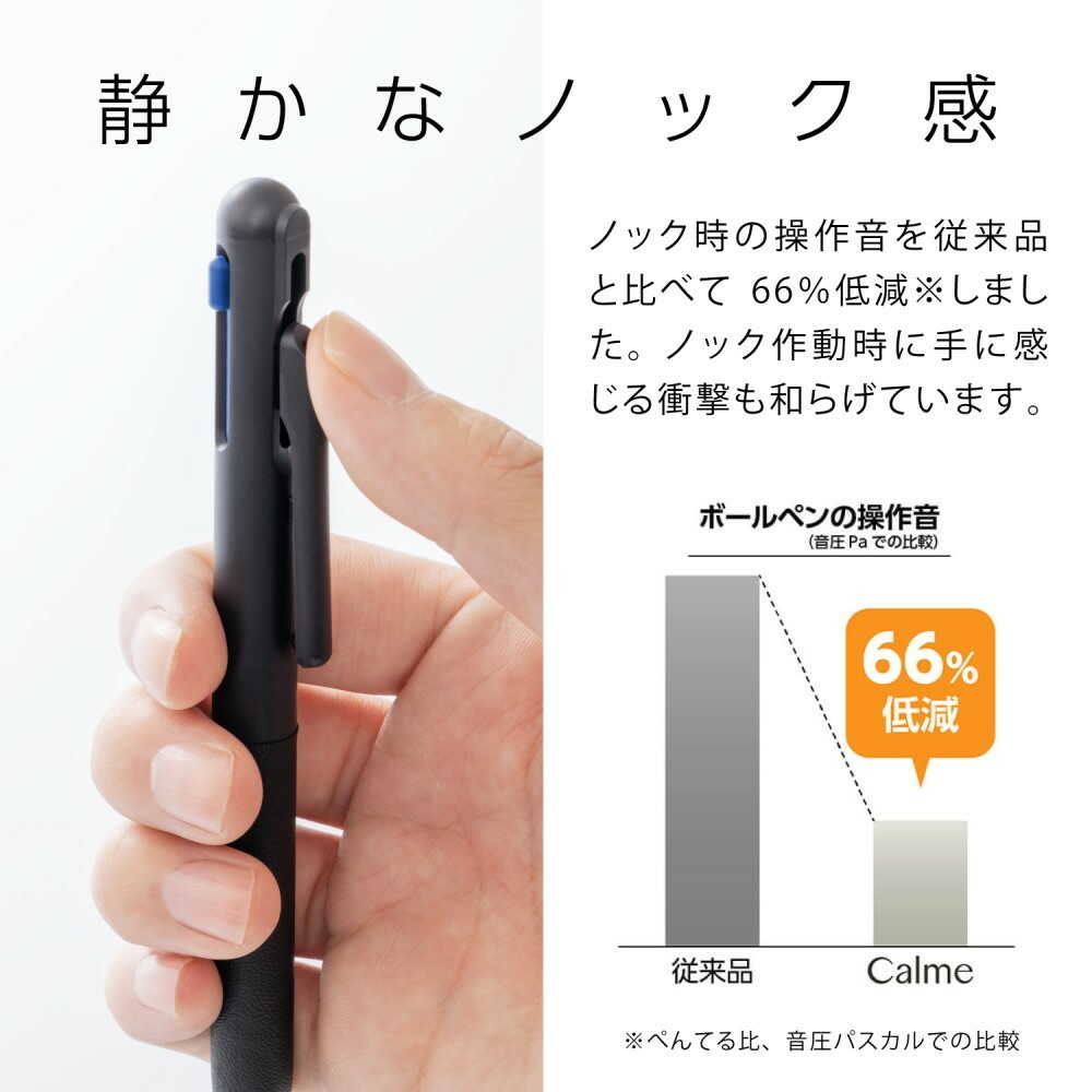 ぺんてる 3色ボールペン Calme カルム 0.5mm ブラック軸 BXAC35A 1本 - Image 9