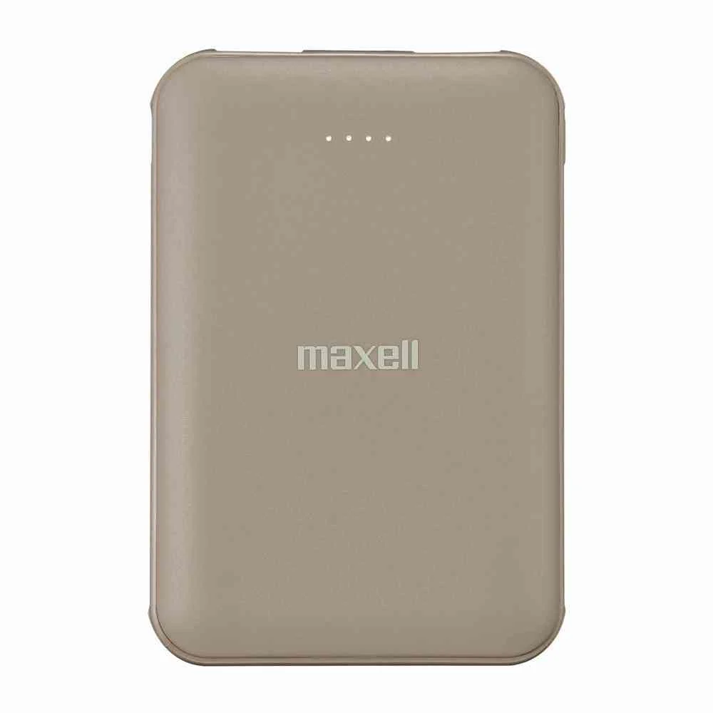 マクセル USB Type-C対応 モバイルバッテリー 5000mAh 薄型コンパクト ベージュ MPC-CE5000 BE 1台 - Image 2