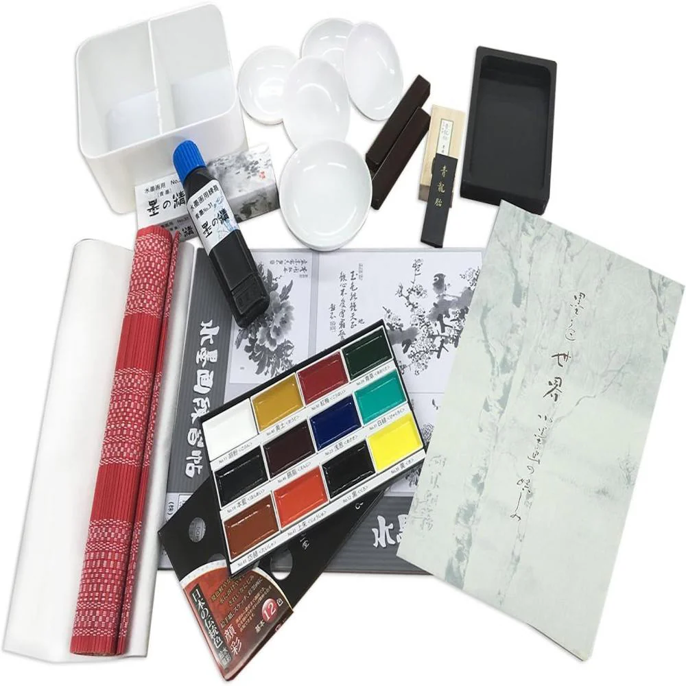 墨運堂水墨画セット 【直送品】 返品・キャンセル・他商品と同時購入は不可
