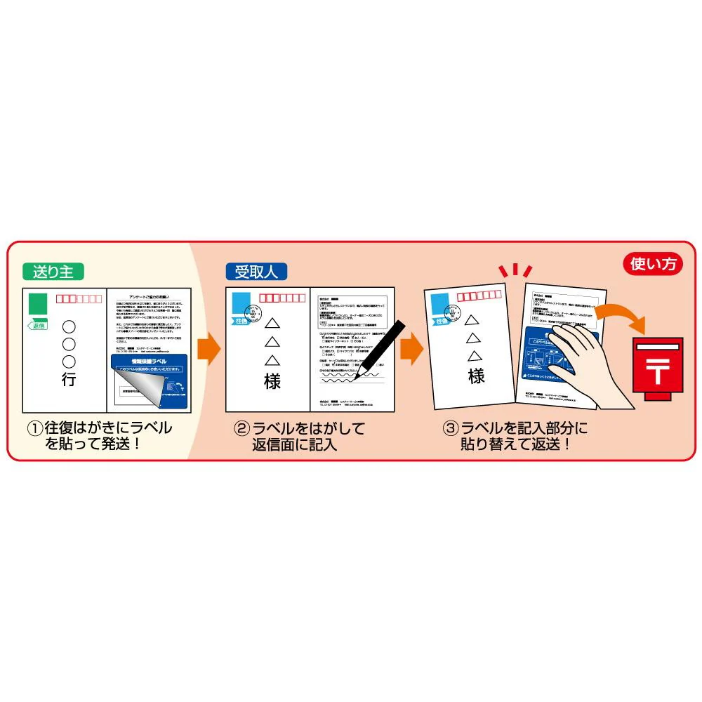 情報保護ラベル 貼り直しOK 往復はがき用/はがき2面 100シート 【直送品】 返品・キャンセル・他商品と同時購入は不可 - Image 3
