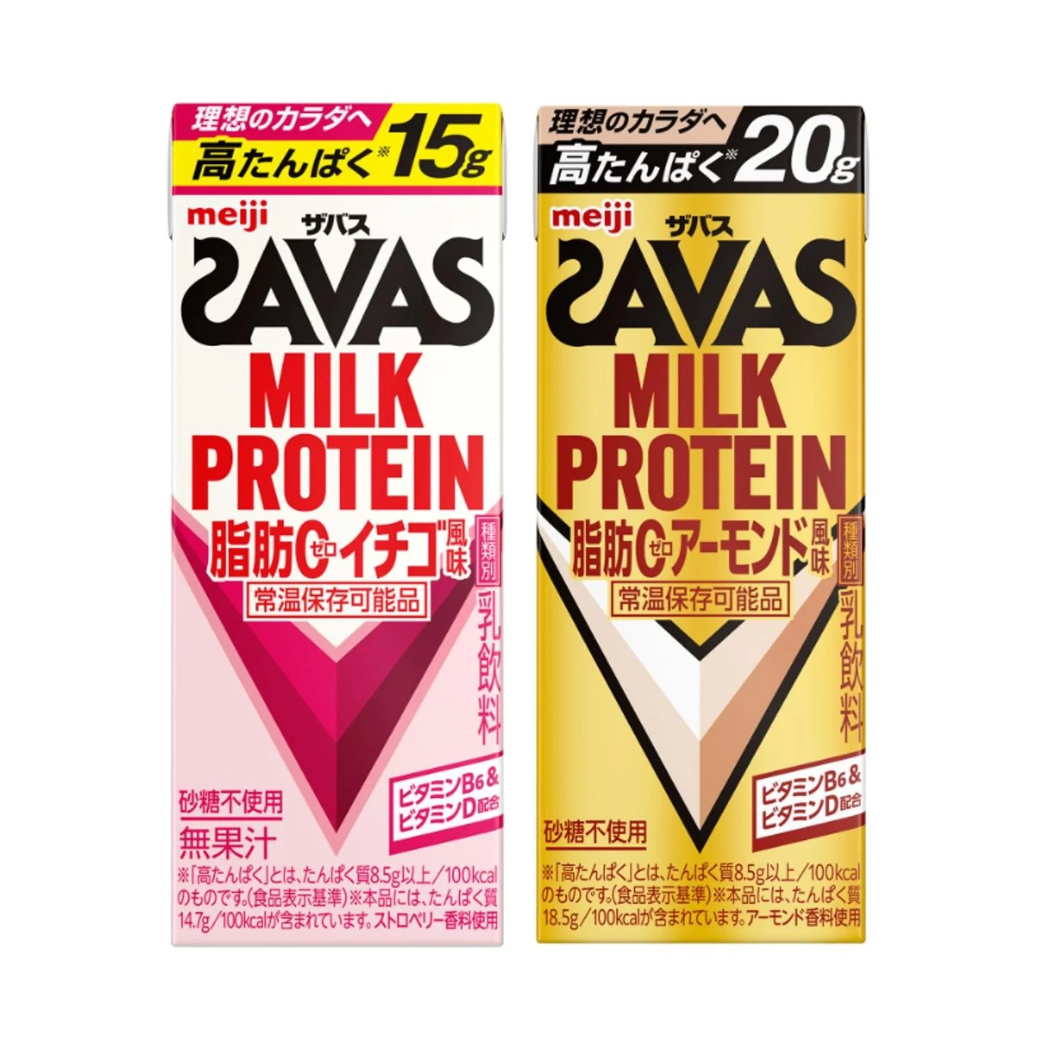 ◆明治 ザバス MILK PROTEIN 脂肪0 イチゴ +アーモンド風味 200ml 24本+24本