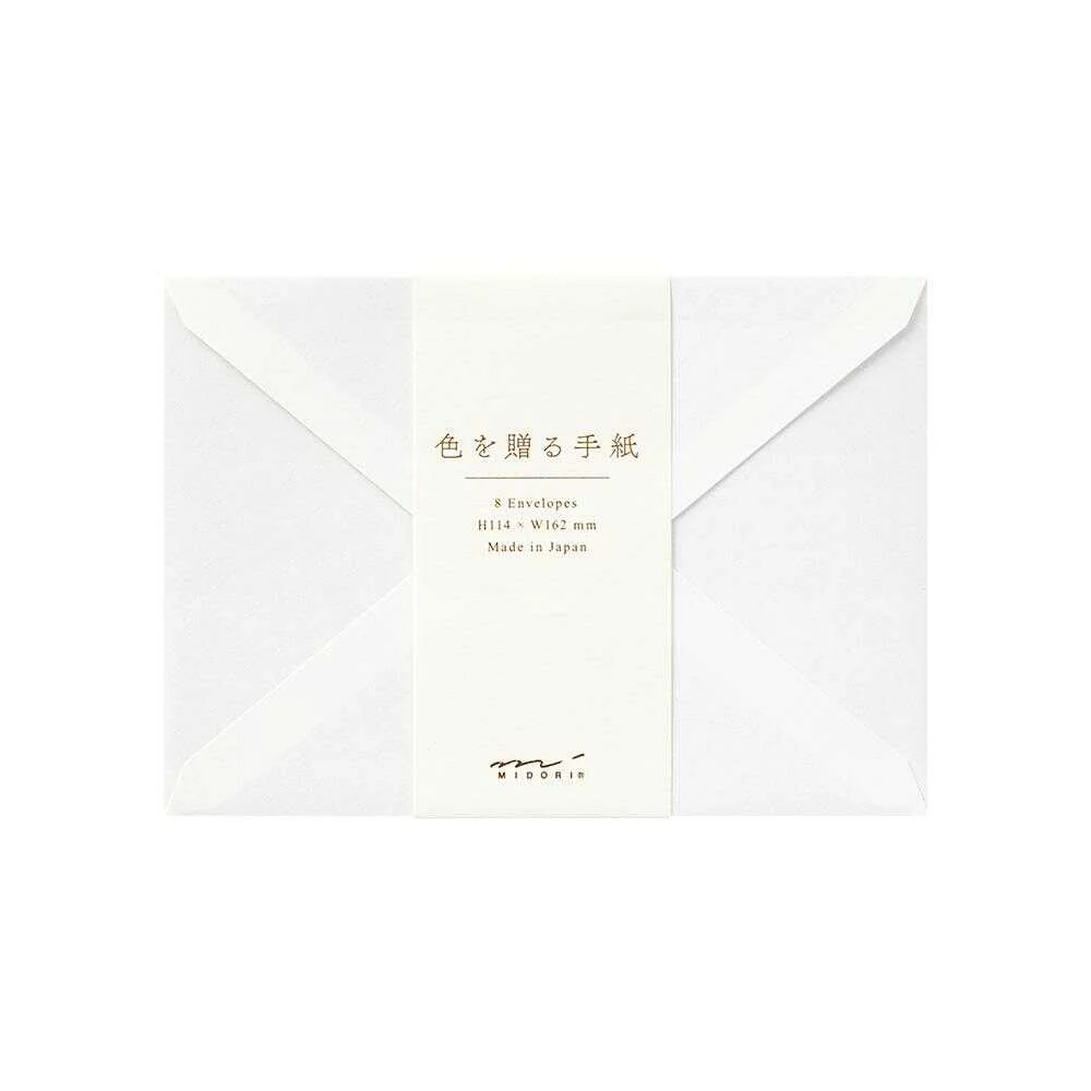 ミドリ 封筒＜洋2＞ 色を贈る 白 8枚入 - Image 5