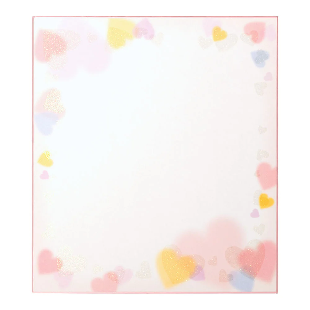 ミドリ カラー色紙 ラメ入りハート柄 1枚 - Image 3