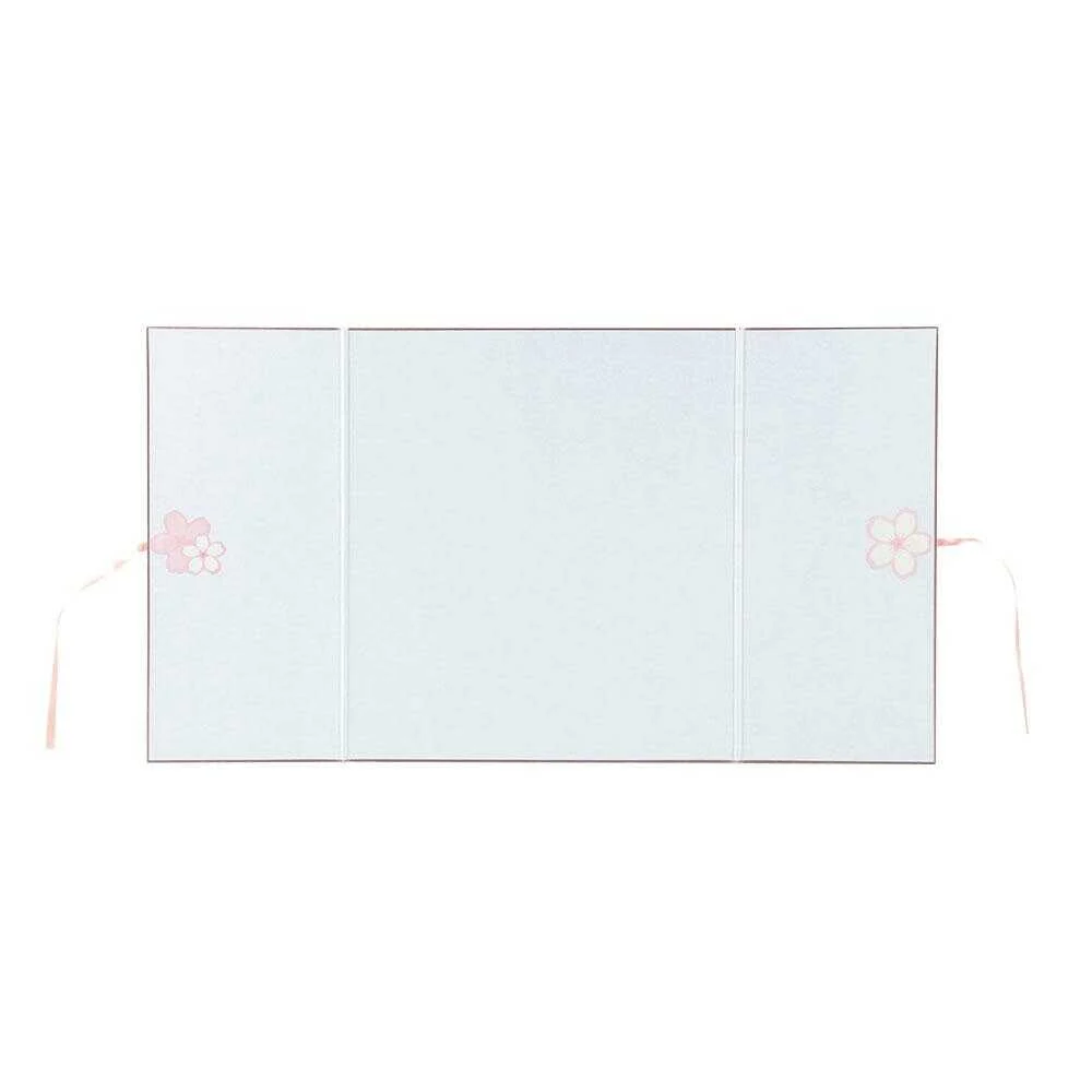 ミドリ カラー色紙 両開き リボン付桜柄 1枚 - Image 2