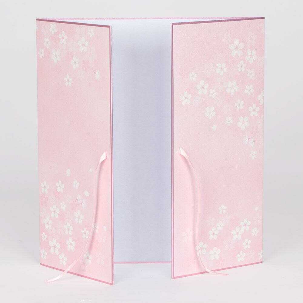 ミドリ カラー色紙 両開き リボン付桜柄 1枚 - Image 3