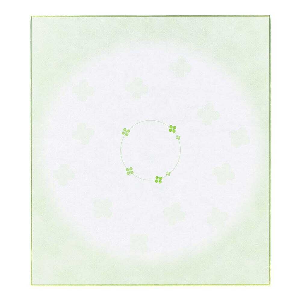 ミドリ カラー色紙 寄せ書きシール付 クローバー柄 1枚 - Image 2