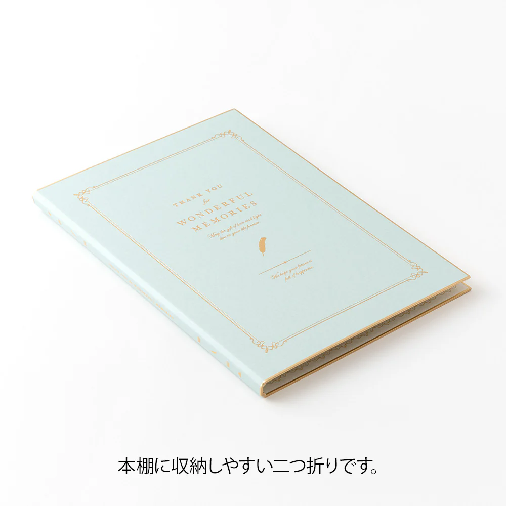 ミドリ カラー色紙<A4> シール付 二つ折り 本型 水色 1個 - Image 3