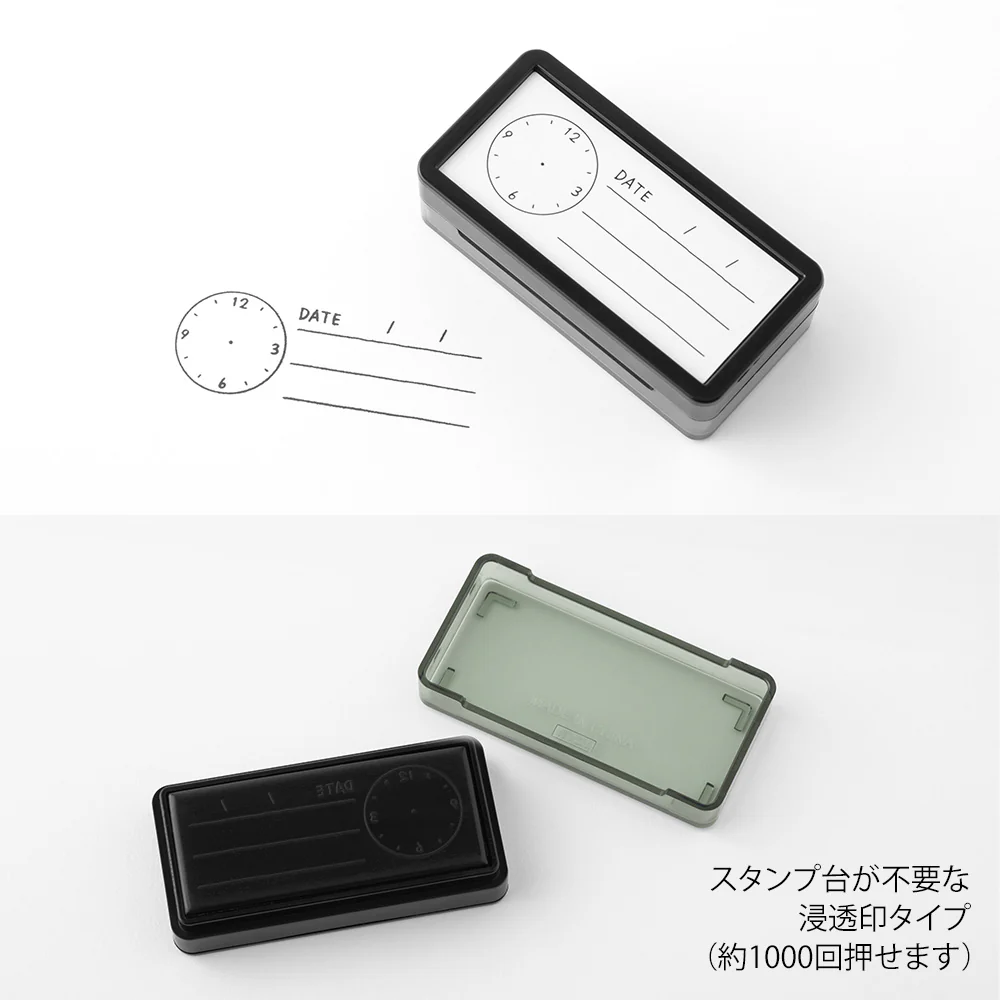ミドリ スタンプ 浸透印 ハーフ 時間の記録柄 1個 - Image 3