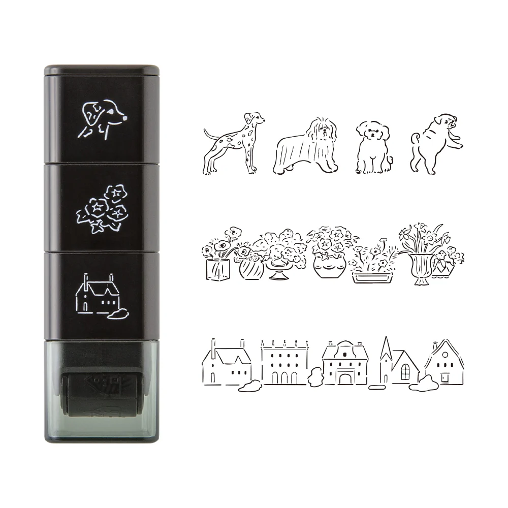 デザインフィル スタンプ ローラー イヌと風景柄 1個 - Image 3