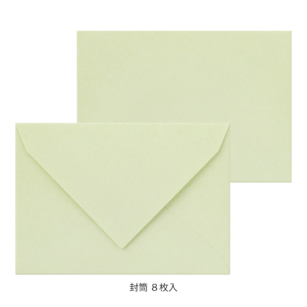 ミドリ レターセット931 花色和紙 緑A 便箋／16枚入、封筒／8枚入 - Image 4