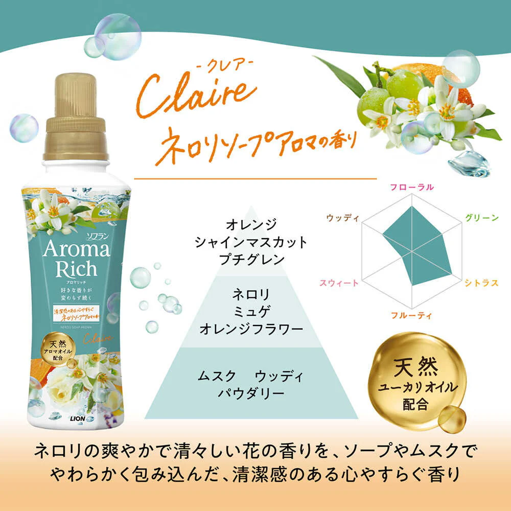 ライオン ソフラン アロマリッチ クレア 詰め替え ウルトラジャンボ 1300ml - Image 7