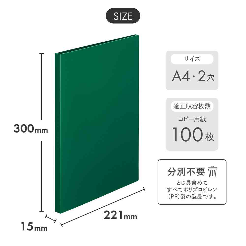 リヒトラブ Mutual ルーパーレターファイル A4 ディープグリーン 1冊 - Image 7