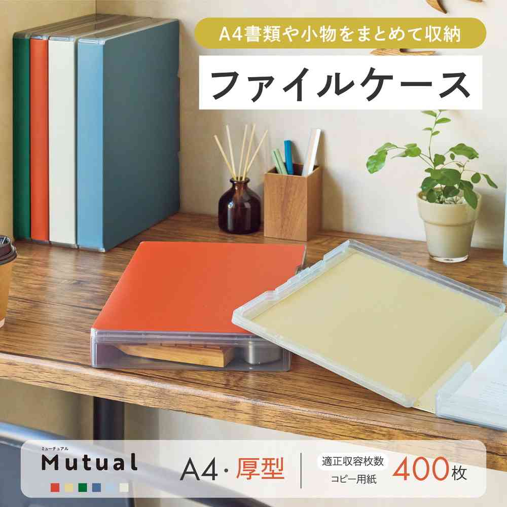 リヒトラブ Mutual ファイルケース A4 アイボリー コピー用紙400枚収納 1冊 - Image 2