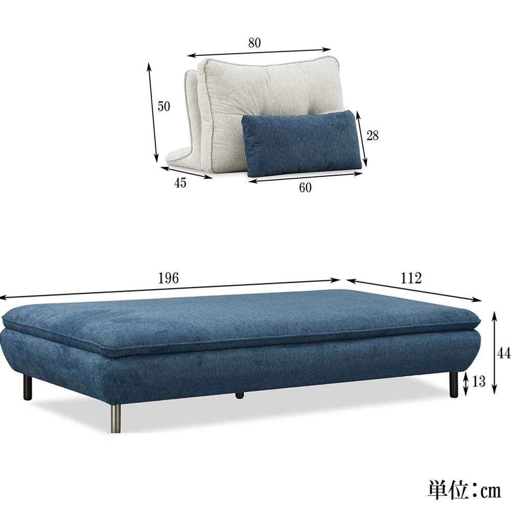ソファ Isra 3P＋背x2 GY、BL/GY 設置付 【直送品】 返品・キャンセル・他商品と同時購入は不可 - Image 10