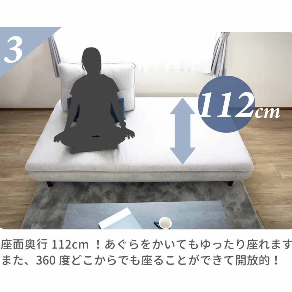 ソファ Isra 3P＋背x2 GY、BL/GY 設置付 【直送品】 返品・キャンセル・他商品と同時購入は不可 - Image 6