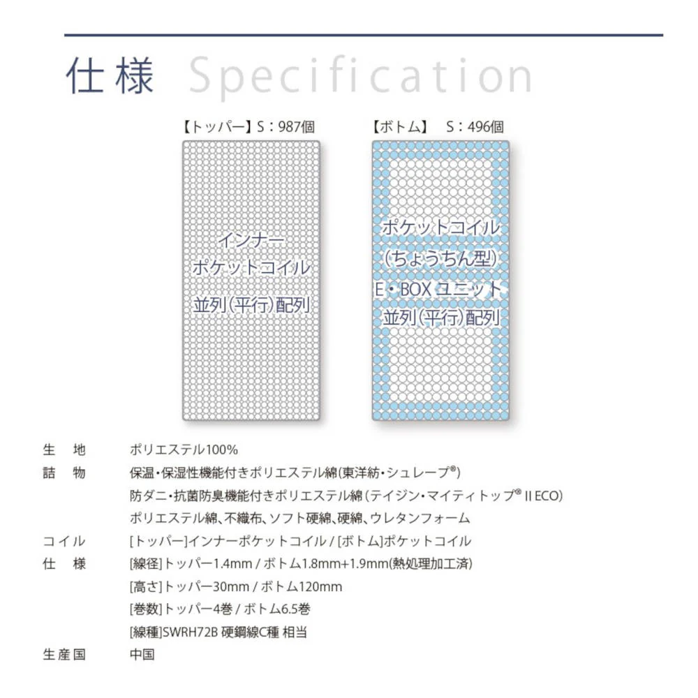 Unixs KAS-453 シングルマットレス（圧縮） 【直送品】 返品・キャンセル・他商品と同時購入は不可 - Image 3