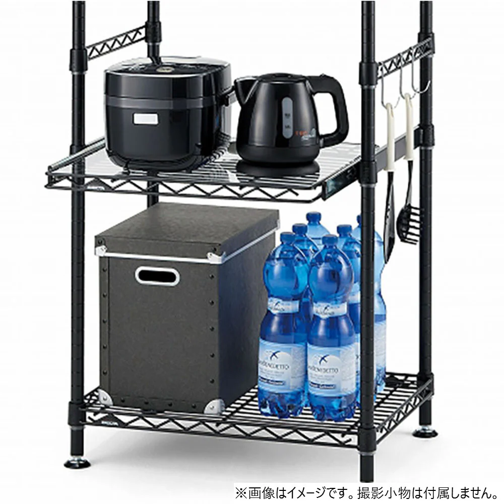 エレクター ベーシックシリーズ ハンガーレール 450mm用 ブラック （2本入） BA118B - Image 4