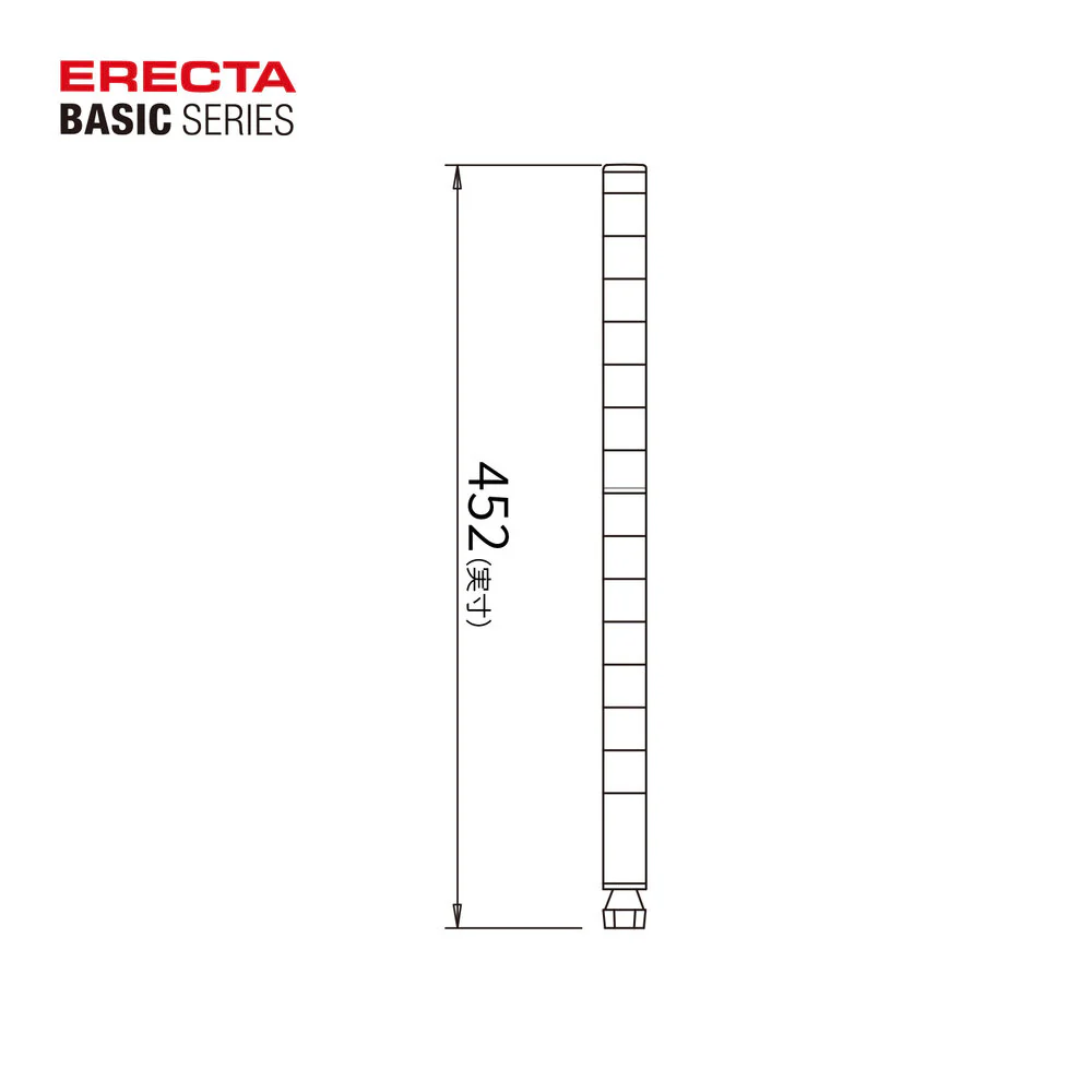 エレクター ベーシックシリーズ ポール 450mm ホワイト B18PW2 2本入 - Image 2