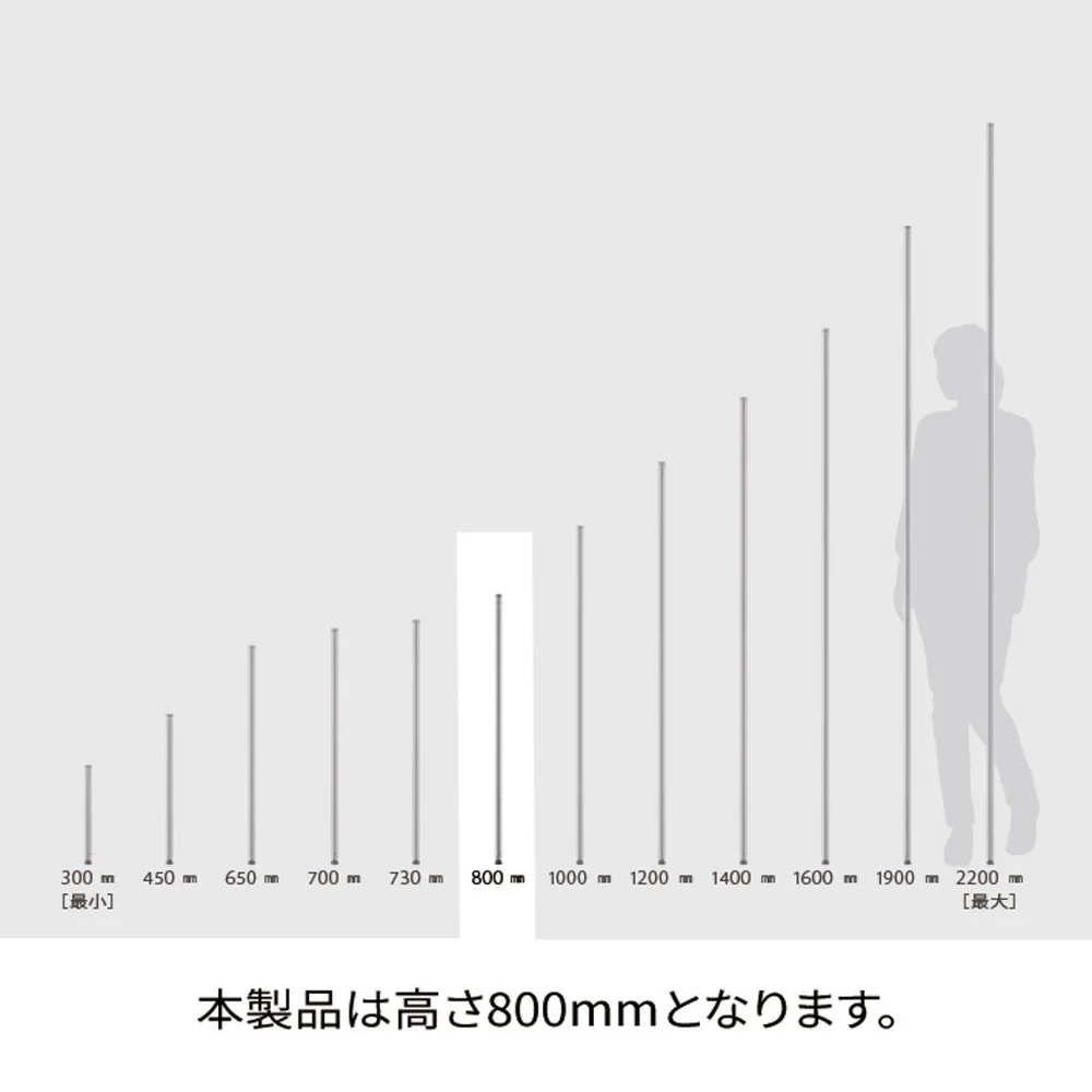 エレクター ベーシックシリーズ ポール 800mm ブラック B32PB2 2本入 - Image 7