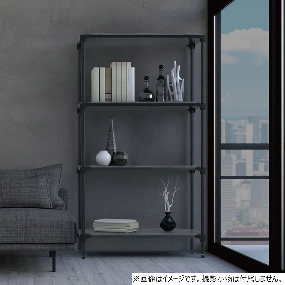 エレクター ベーシックシリーズウッドシェルフ W900xD600mm ブラックウッド ブラックフレーム 棚用 B2436MBB1 - Image 5
