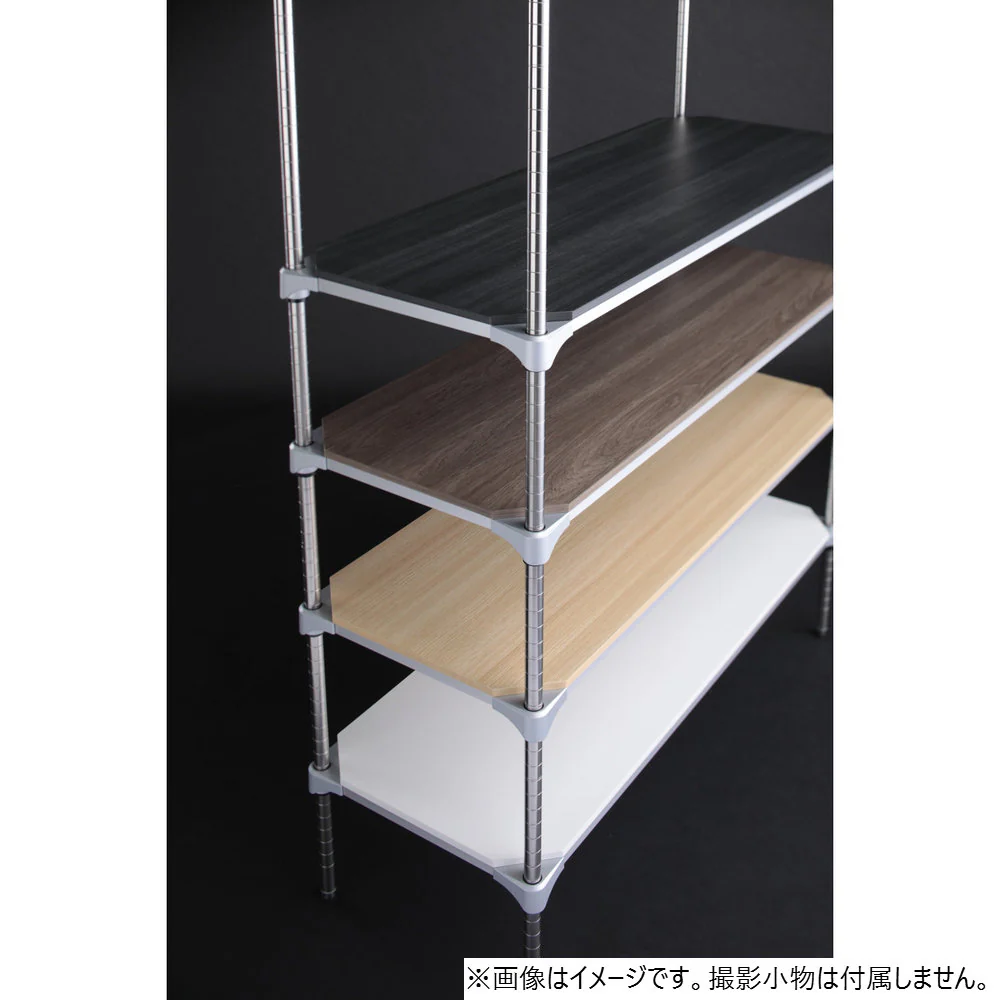 エレクター ベーシックシリーズウッドシェルフ W600xD450mm ウォールナットウッド シルバーフレーム 棚用 B1824MWS1 - Image 5
