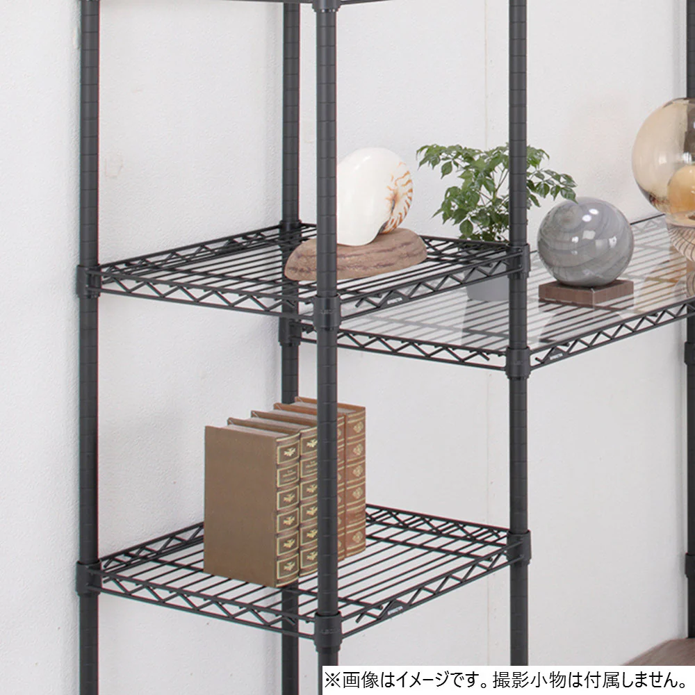 エレクター ベーシックシリーズ ワイヤーシェルフ W750xD350mm ブラック B1430B1 - Image 4