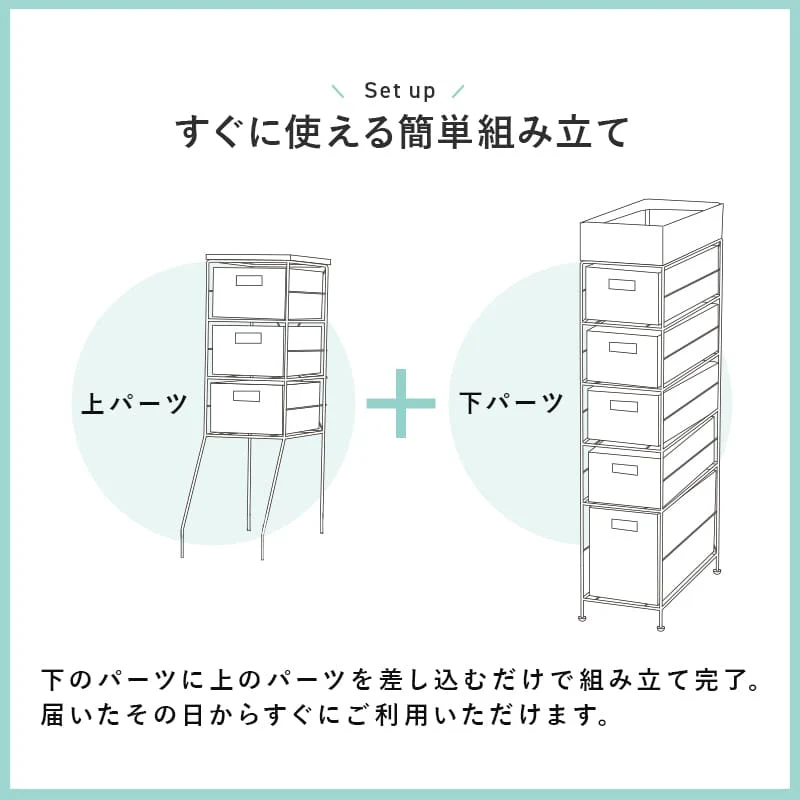 ランドリーチェスト 幅20cm RAN-2460WH 【直送品】 返品・キャンセル・他商品と同時購入は不可 - Image 10