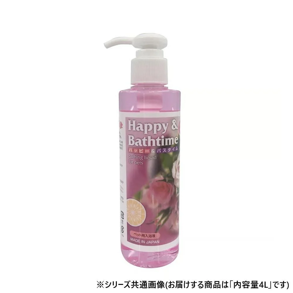 ペット用品 ハッピー&バスタイム バラの香り4L 021030 【直送品】 返品・キャンセル・他商品と同時購入は不可
