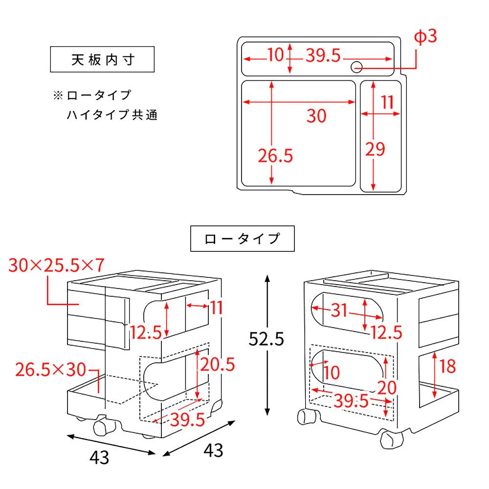 マルチワゴン プルーナ WG-H004 LGR 【直送品】 返品・キャンセル・他商品と同時購入は不可 - Image 9