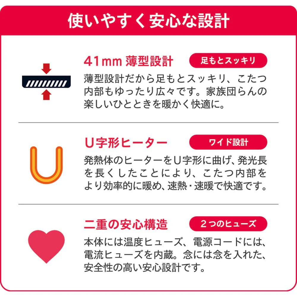 こたつ用取替ヒーター Q500T MSU-501HT(K）【直送品】 返品・キャンセル・他商品と同時購入は不可 - Image 8