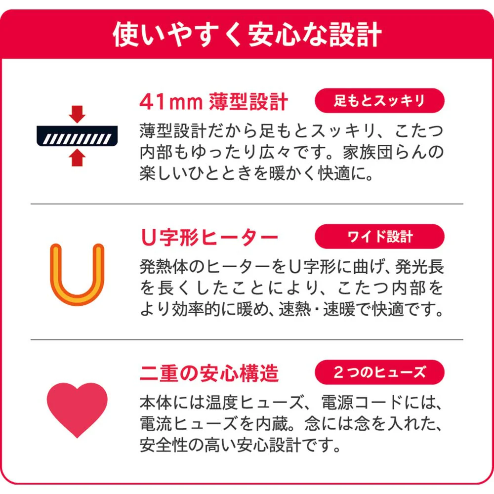赤外線コタツ用ヒーター メトロレトロ MHU-501EC(K)【直送品】 返品・キャンセル・他商品と同時購入は不可 - Image 11