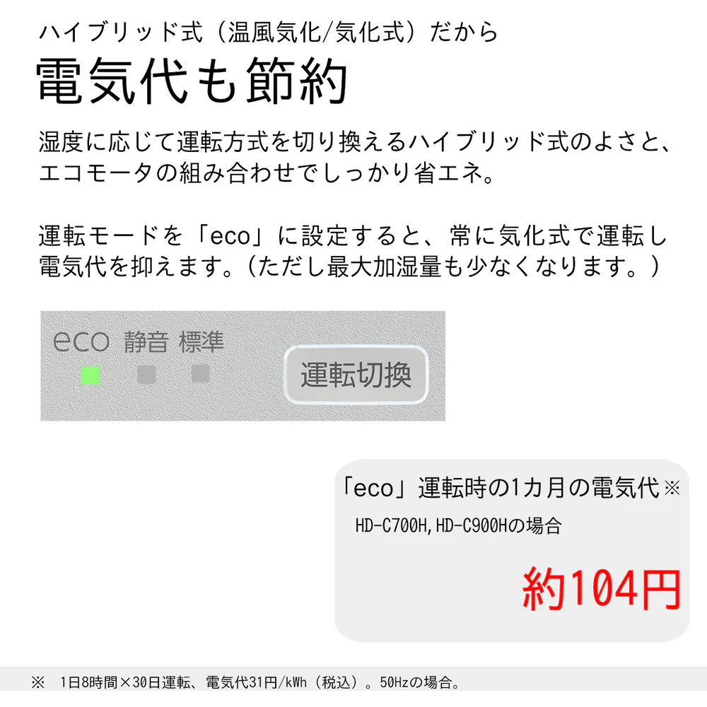 ダイニチ 気化ハイブリッド式加湿器 HD-C900H-グレー 【直送品】 返品・キャンセル・他商品と同時購入は不可 - Image 6