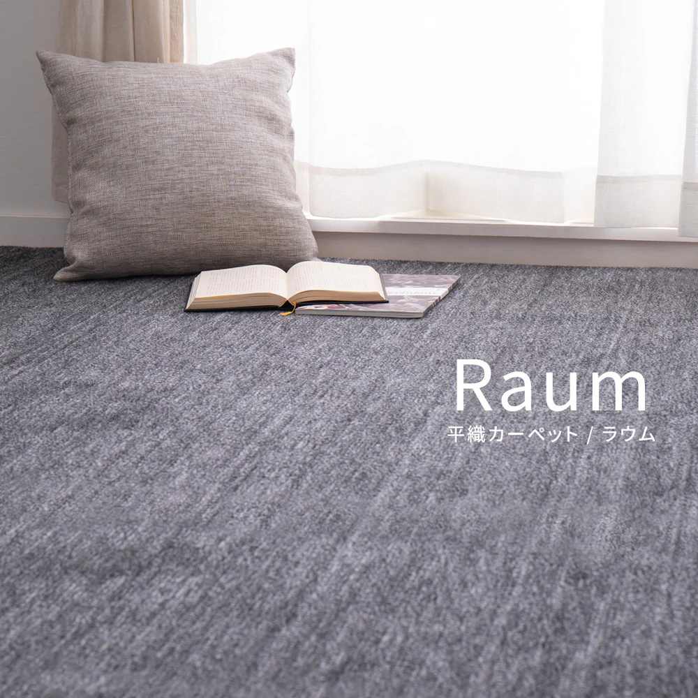 ペットにやさしい平織カーペット ラウム 191×191cm ブラック 【直送品】 返品・キャンセル・他商品と同時購入は不可 - Image 4