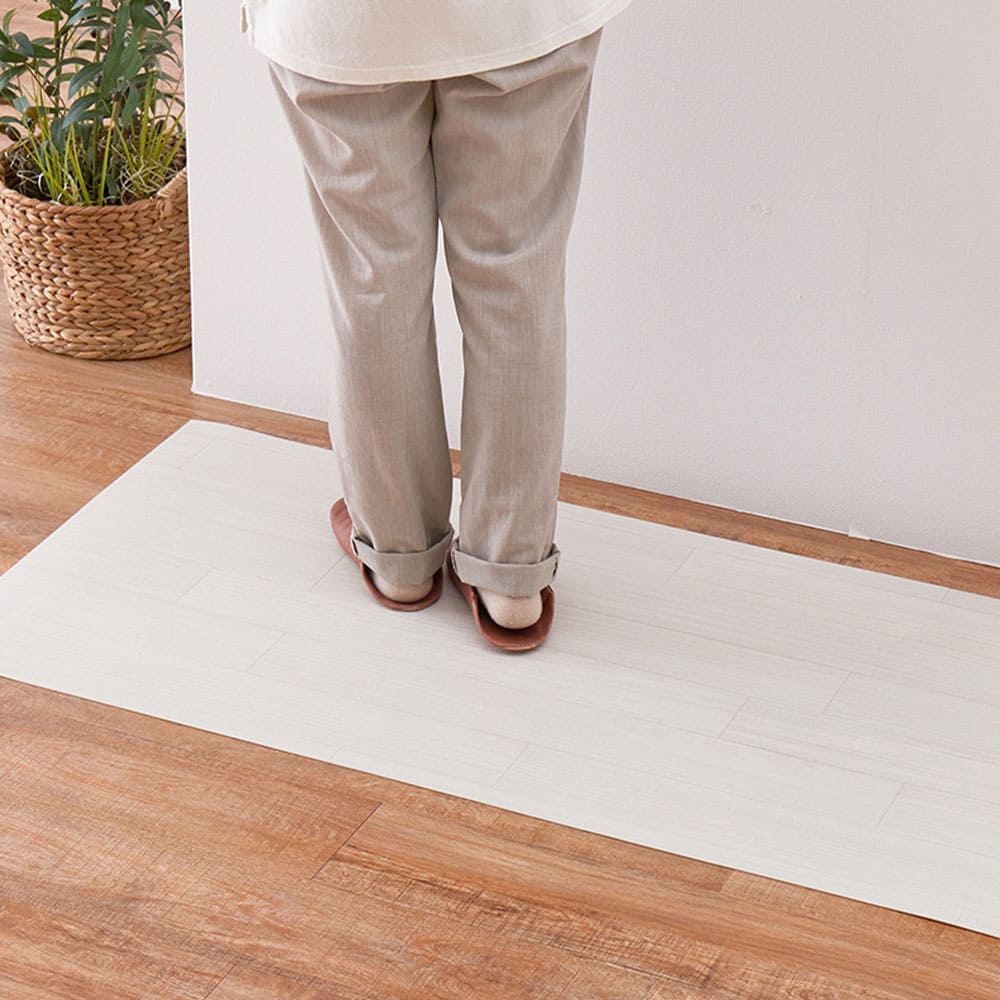 水拭きできるクッションフロア クリーム 90×350 【直送品】 返品・キャンセル・他商品と同時購入は不可
