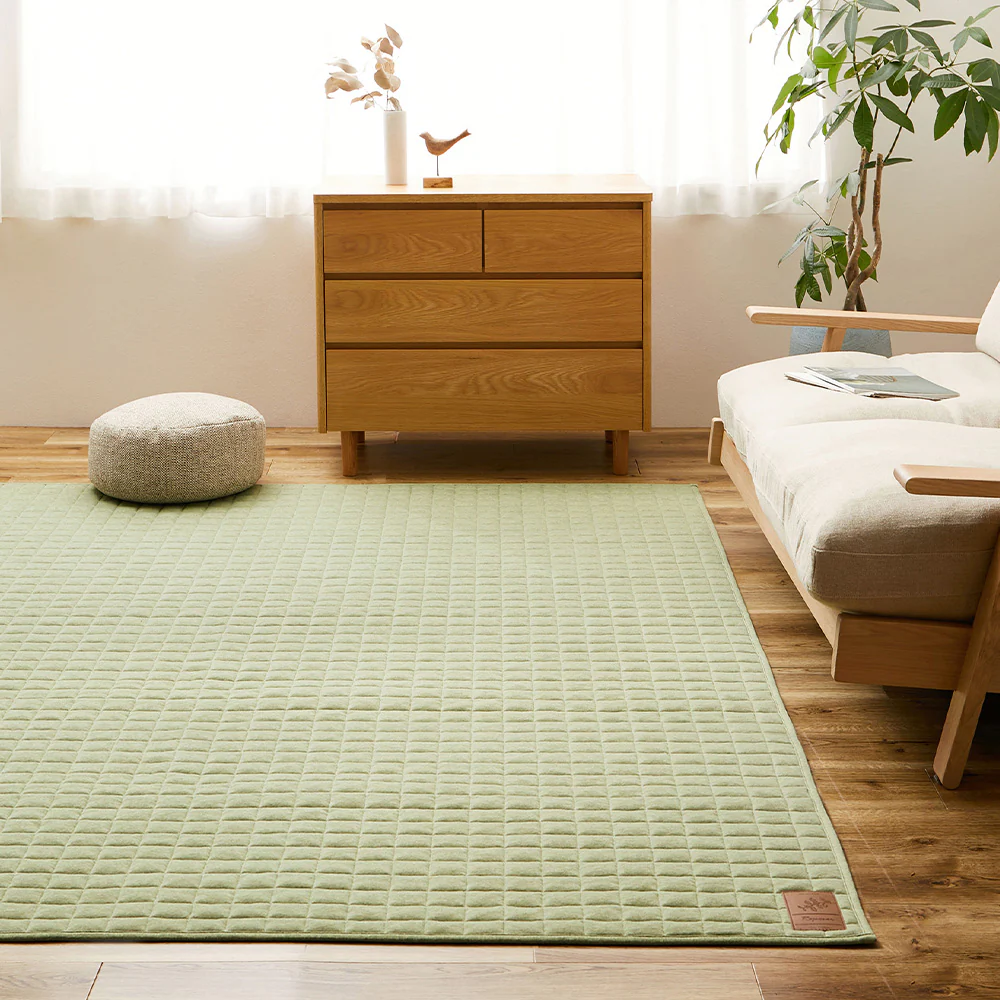 洗えるスウェットキルトラグ ココン グリーン190×240 【直送品】 返品・キャンセル・他商品と同時購入は不可