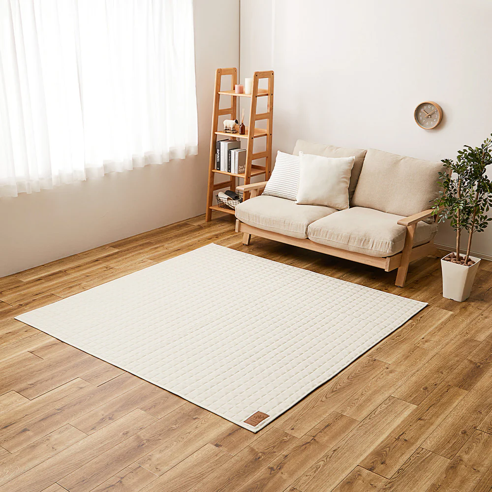 洗えるスウェットキルトラグ ココン アイボリー130×190 【直送品】 返品・キャンセル・他商品と同時購入は不可