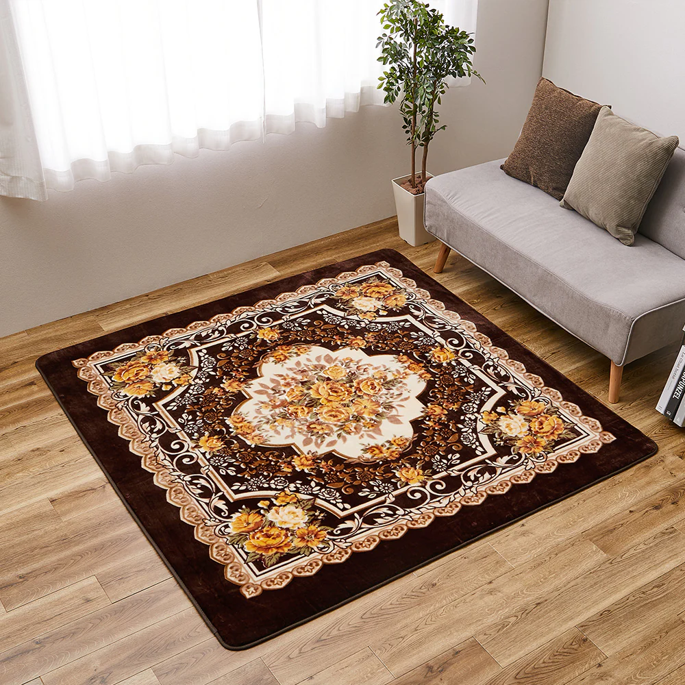 アドリア ホットカーペットカバー 185x185cm ブラウン 【直送品】 返品・キャンセル・他商品と同時購入は不可