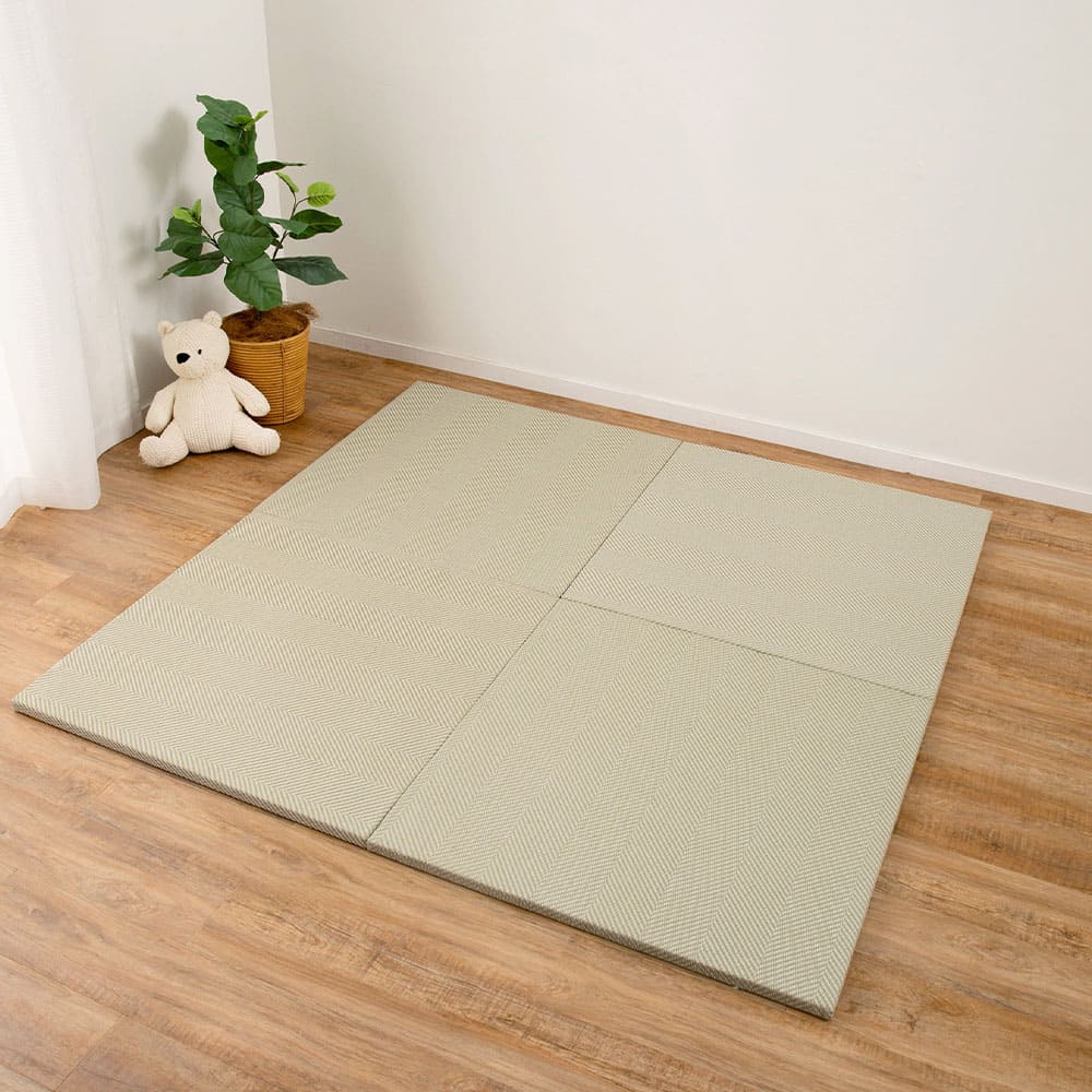 ファブリック置き畳 ボーナ 同色6枚組 GR 82×82×2.5cm  【直送品】 返品・キャンセル・他商品と同時購入は不可