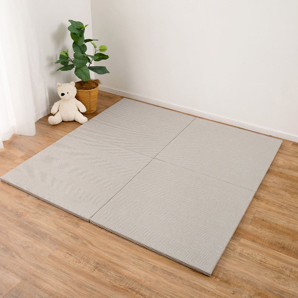 ファブリック置き畳 ボーナ 同色6枚組 GY 82×82×2.5cm  【直送品】 返品・キャンセル・他商品と同時購入は不可